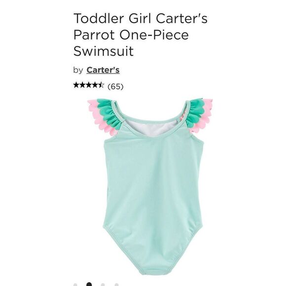 NWOT TODDLER PARROT CARTERS SWIMSUIT - Picture 2 of 2
